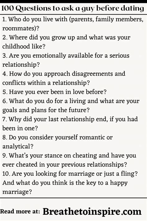 what questions to ask before dating
